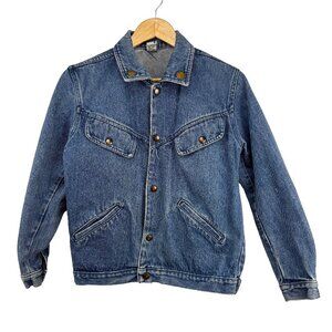 VTG Denim Jacket Western Preppy Jeans Pocket sz L Unisex